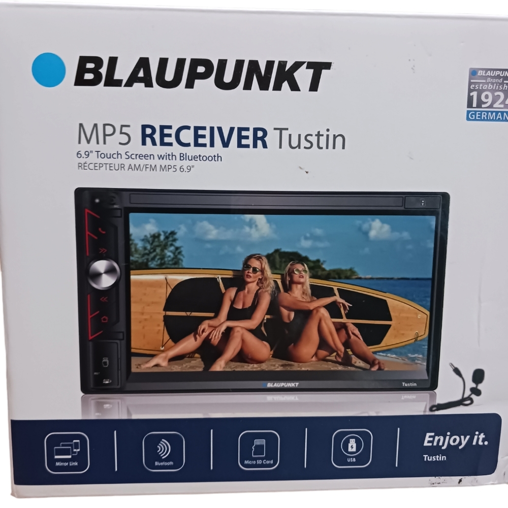 Blaupunkt MP5 Receiver Tustin 6.9" Touch Screen Bluetooth AM/FM Radio Car‎ Audio